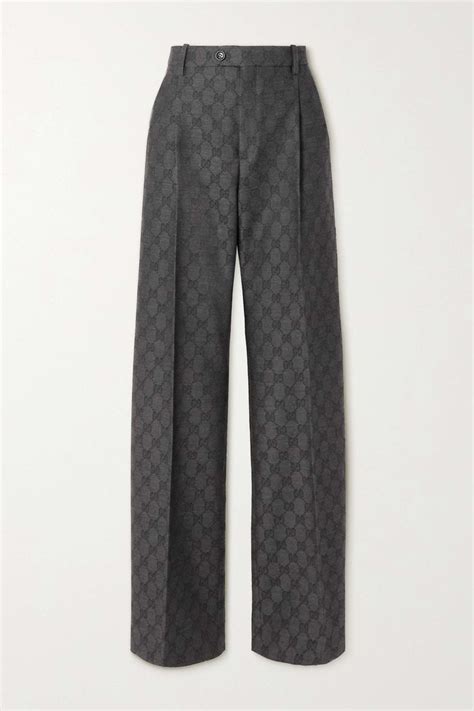 gucci jacquard pants|gucci pleated wool jeans.